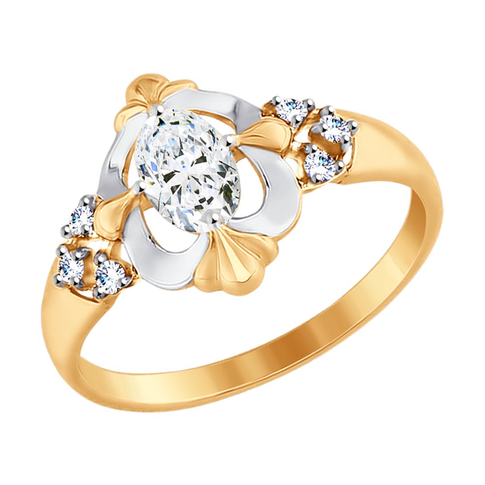 Золотое кольцо SOKOLOV 017509 с фианитом
