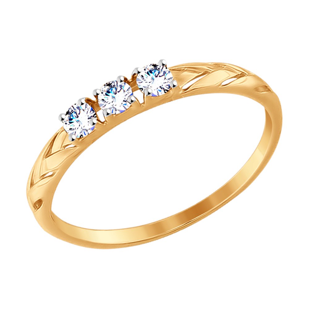 Золотое кольцо SOKOLOV 017516 с фианитом