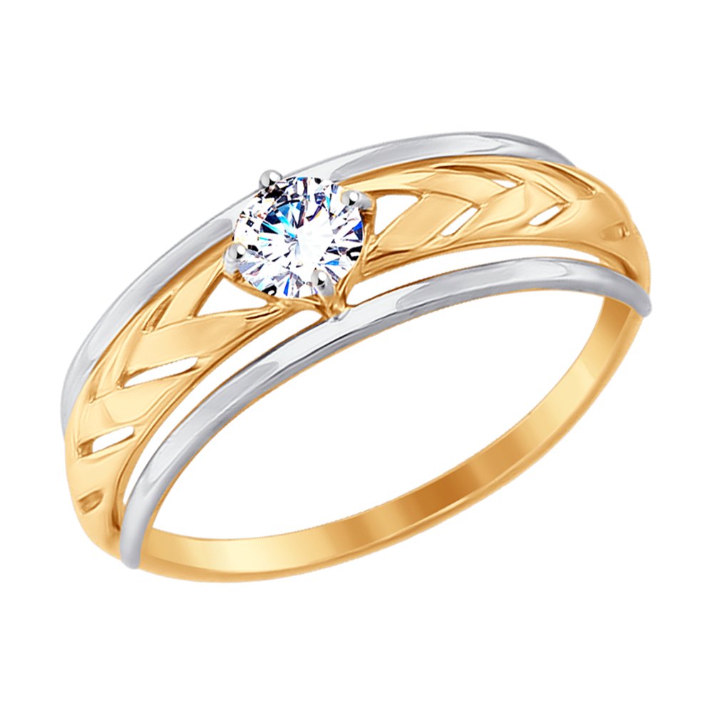 Золотое помолвочное кольцо SOKOLOV с фианитом 017517