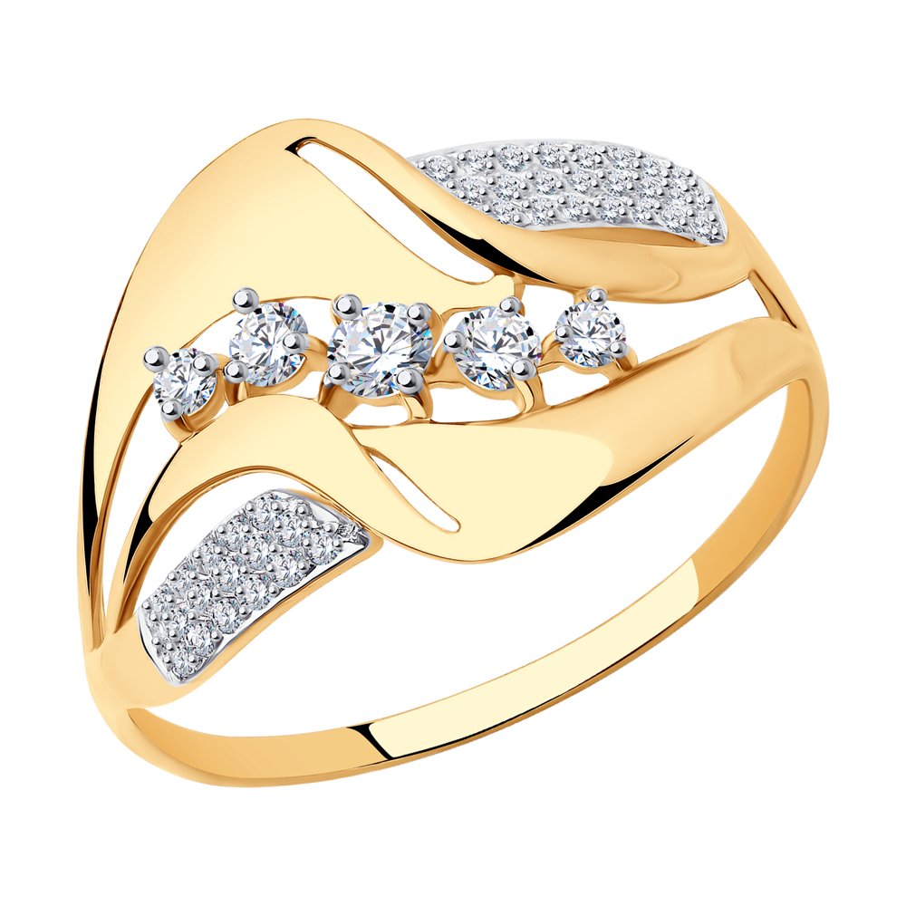 Золотое кольцо SOKOLOV 017521 с фианитом