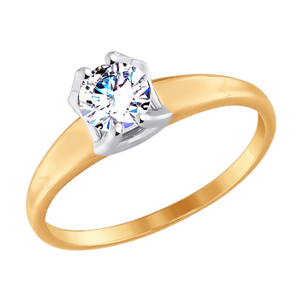 Золотое помолвочное кольцо SOKOLOV с бриллиантом 017523