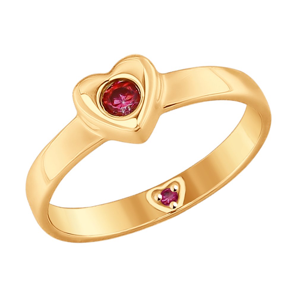 Золотое кольцо SOKOLOV 017537 с фианитом