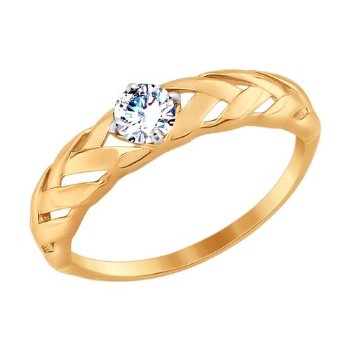 Золотое кольцо SOKOLOV 017549 с фианитом