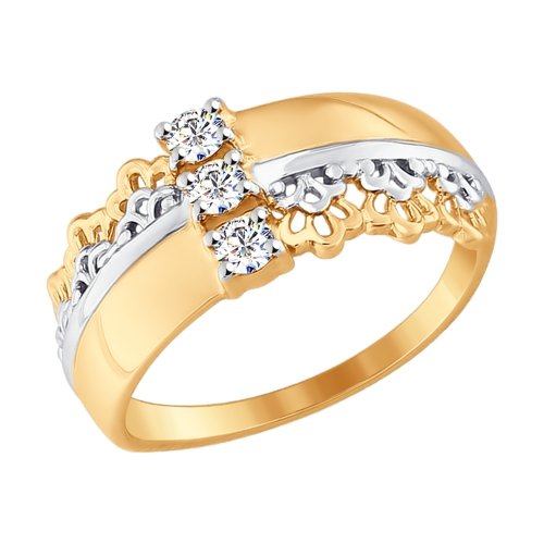 Золотое кольцо SOKOLOV 017574 с фианитом