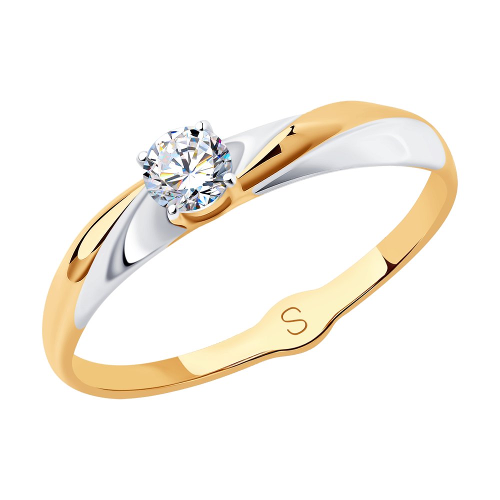 Золотое кольцо SOKOLOV 017903 с фианитом