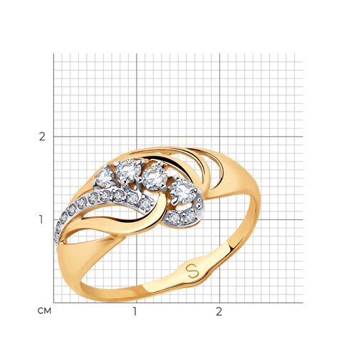 Золотое кольцо SOKOLOV 018035 с фианитом