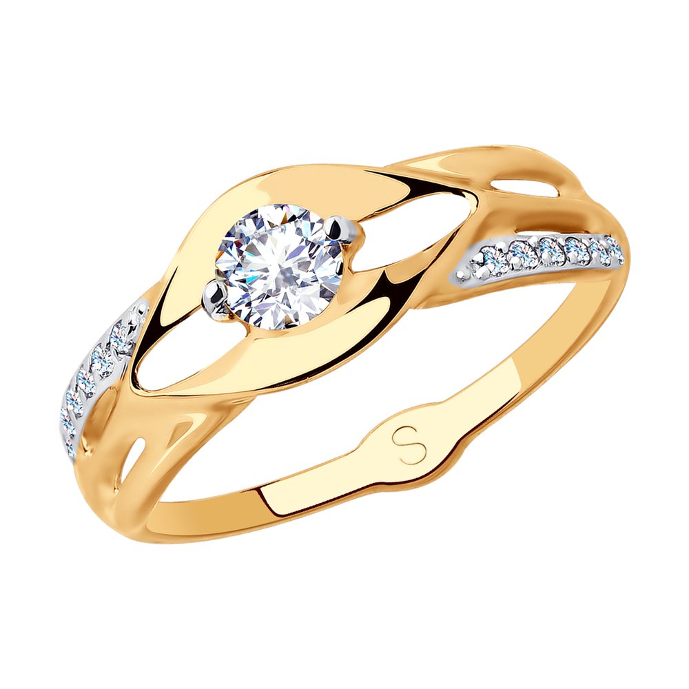 Золотое кольцо SOKOLOV 018056 с фианитом