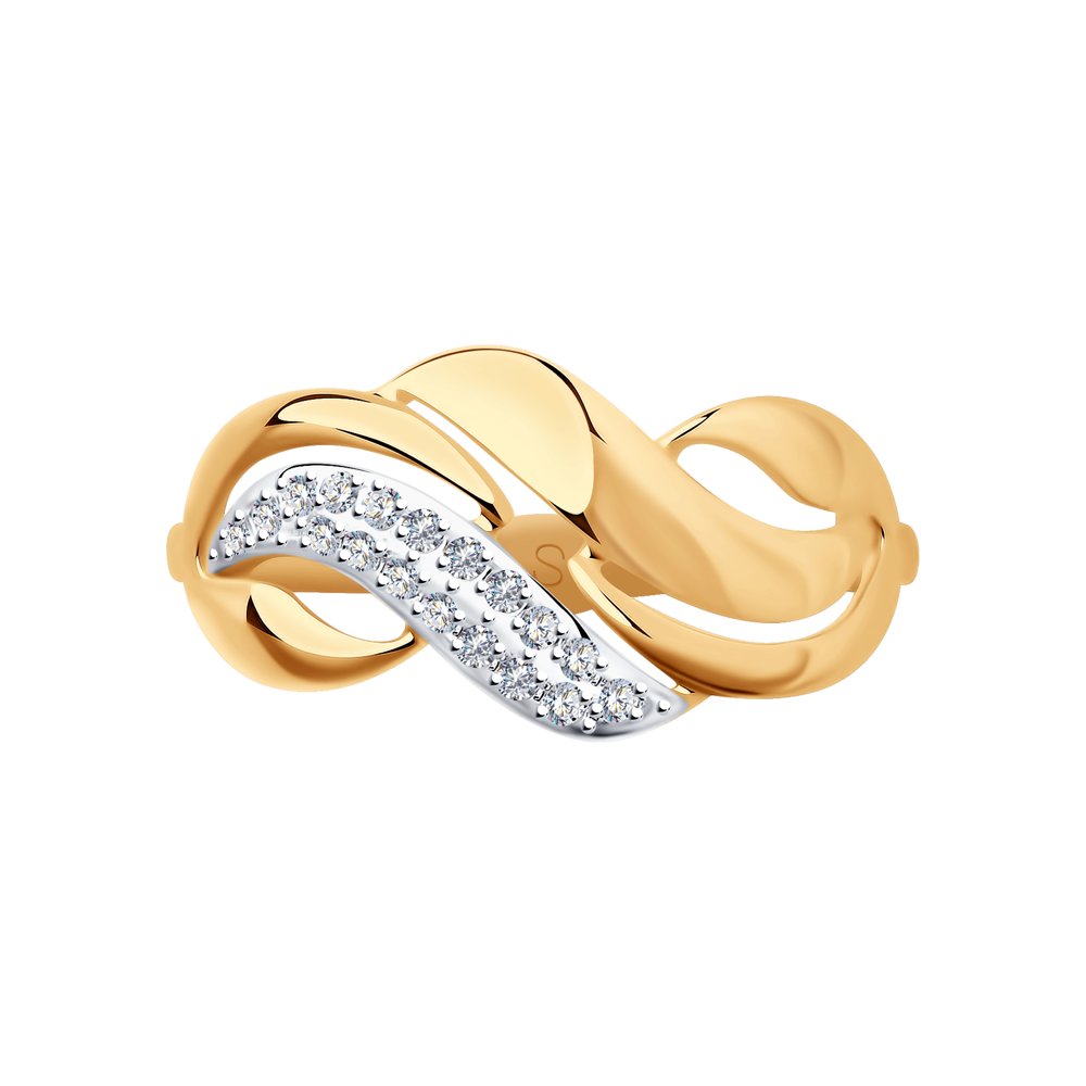 Золотое кольцо SOKOLOV 018060 с фианитом