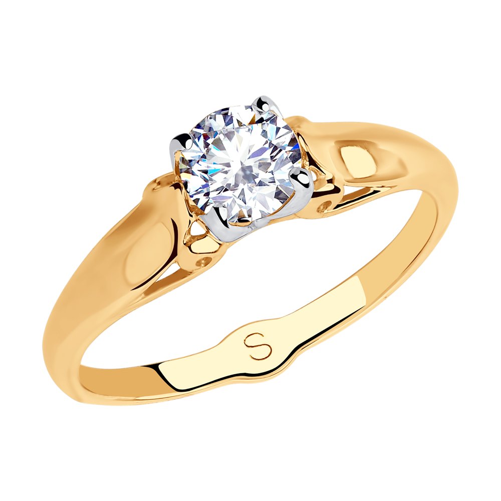 Золотое кольцо SOKOLOV 018061 с фианитом