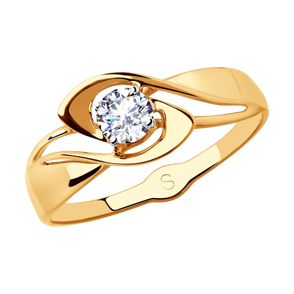 Золотое кольцо SOKOLOV 018066 с фианитом