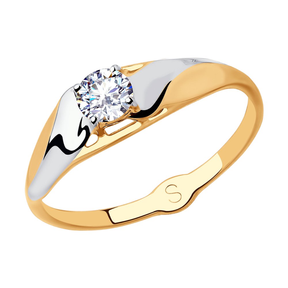 Золотое кольцо SOKOLOV 018068 с фианитом