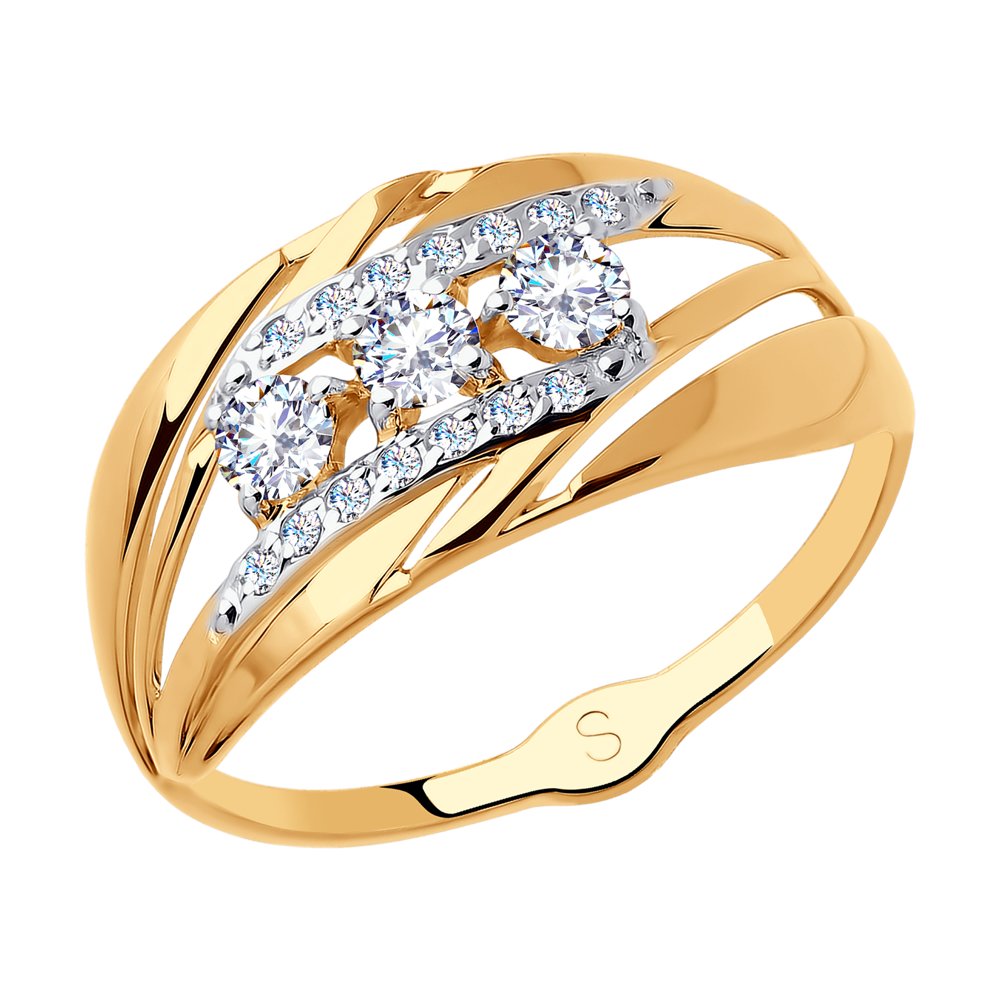 Золотое кольцо SOKOLOV 018088 с фианитом