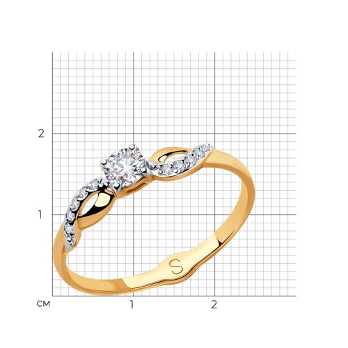Золотое кольцо SOKOLOV 018095 с фианитом