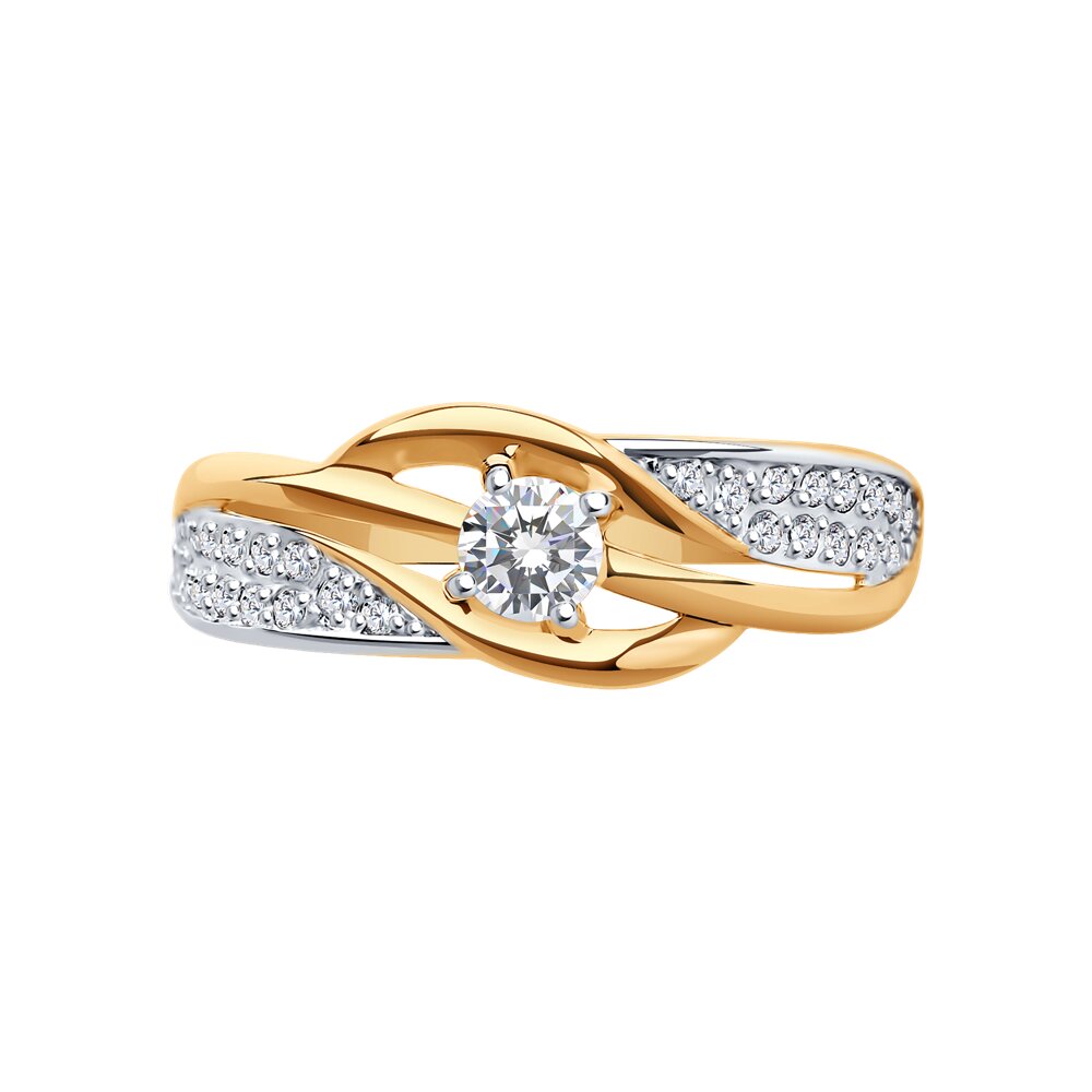 Золотое кольцо SOKOLOV 018116 с фианитом