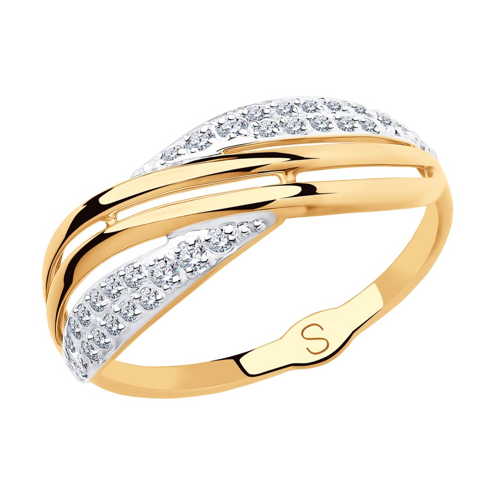 Золотое кольцо SOKOLOV 018124 с фианитом
