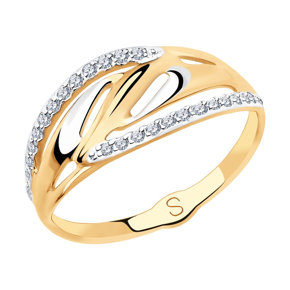 Золотое кольцо SOKOLOV 018125 с фианитом