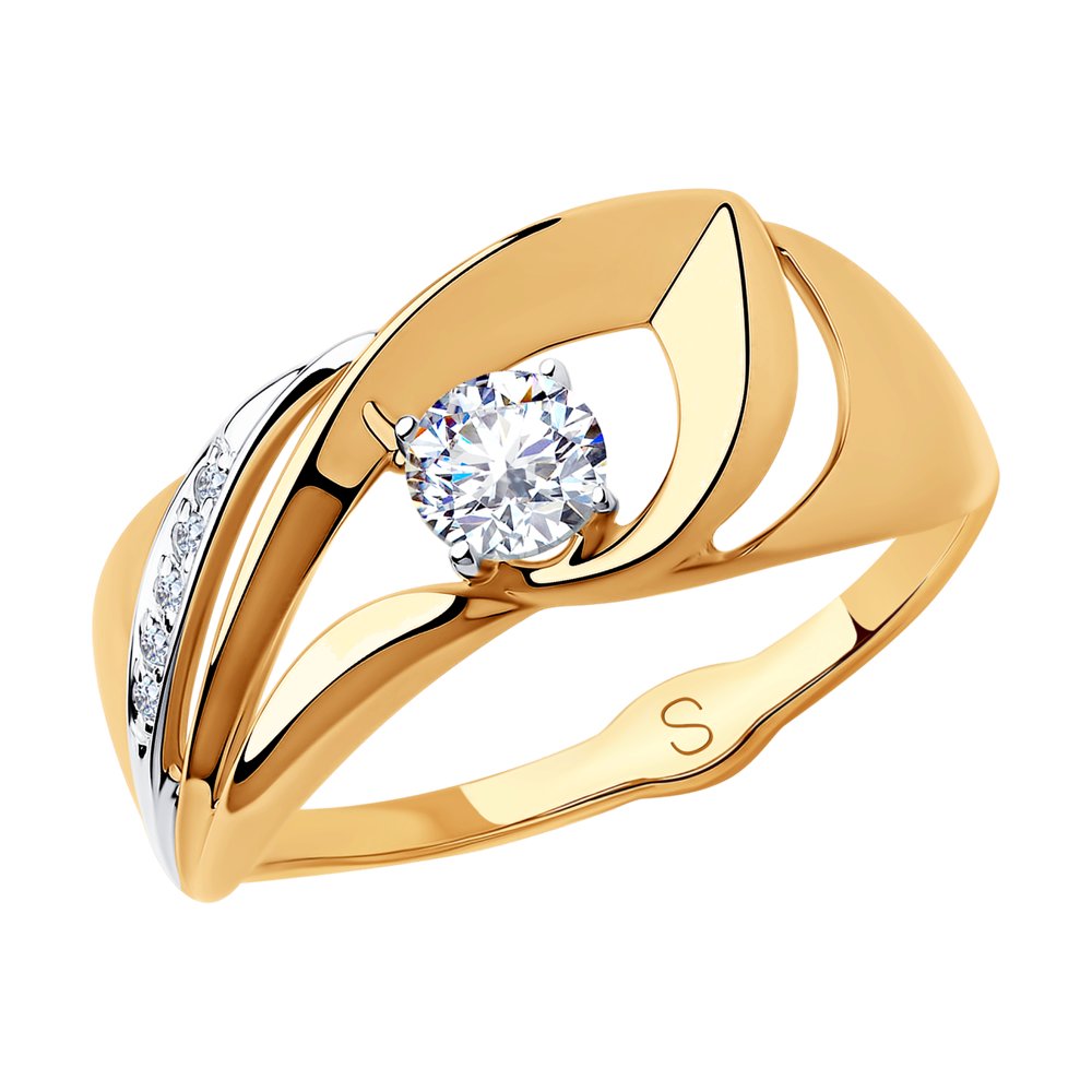 Золотое кольцо SOKOLOV 018172 с фианитом