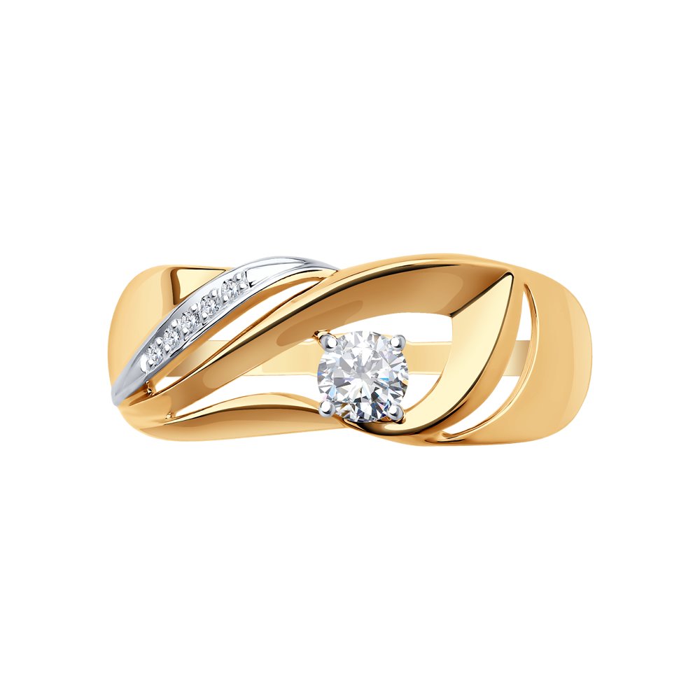 Золотое кольцо SOKOLOV 018172 с фианитом