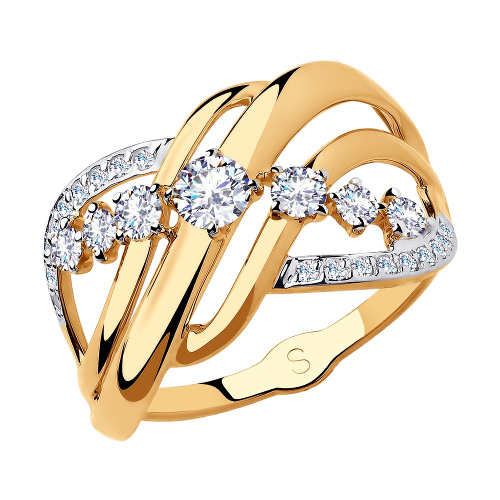 Золотое кольцо SOKOLOV 018190 с фианитом