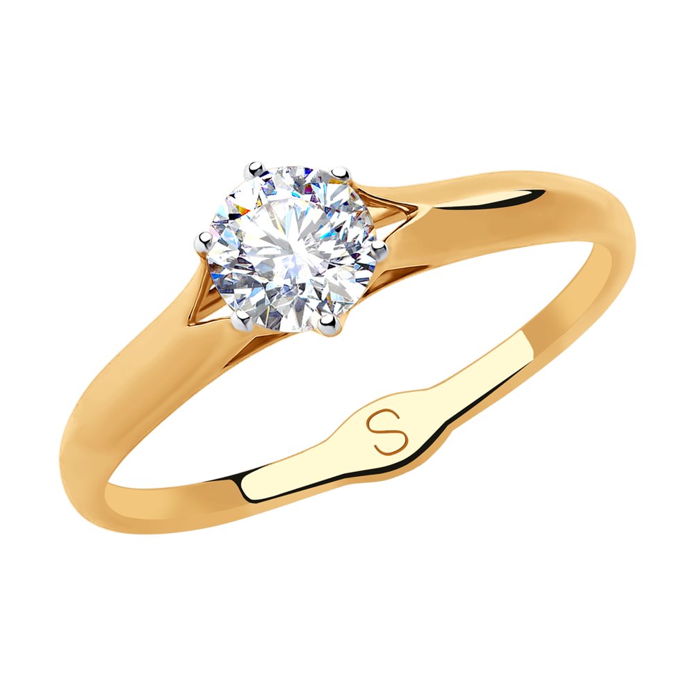 Золотое кольцо SOKOLOV 018191 с фианитом