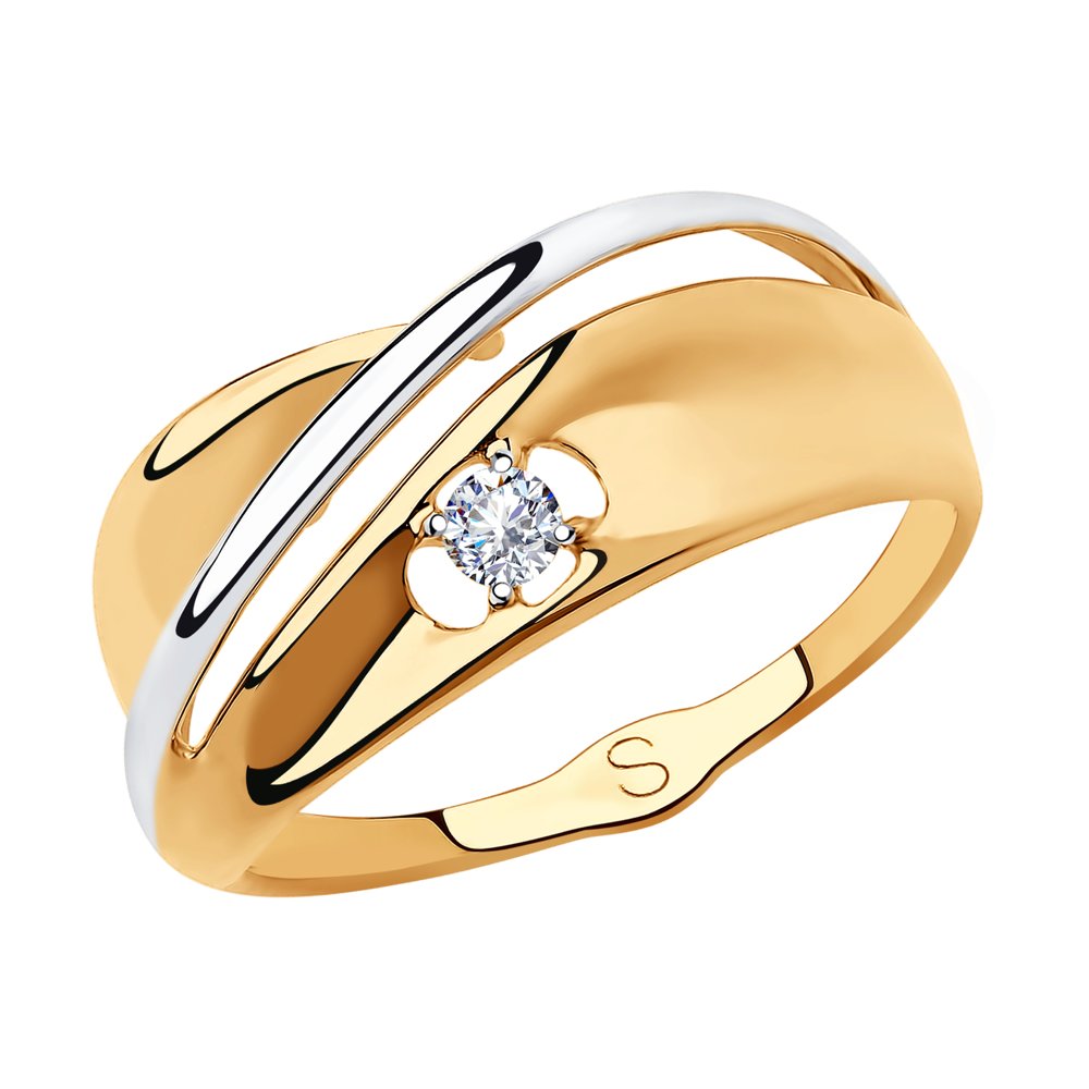 Золотое кольцо SOKOLOV 018222 с фианитом