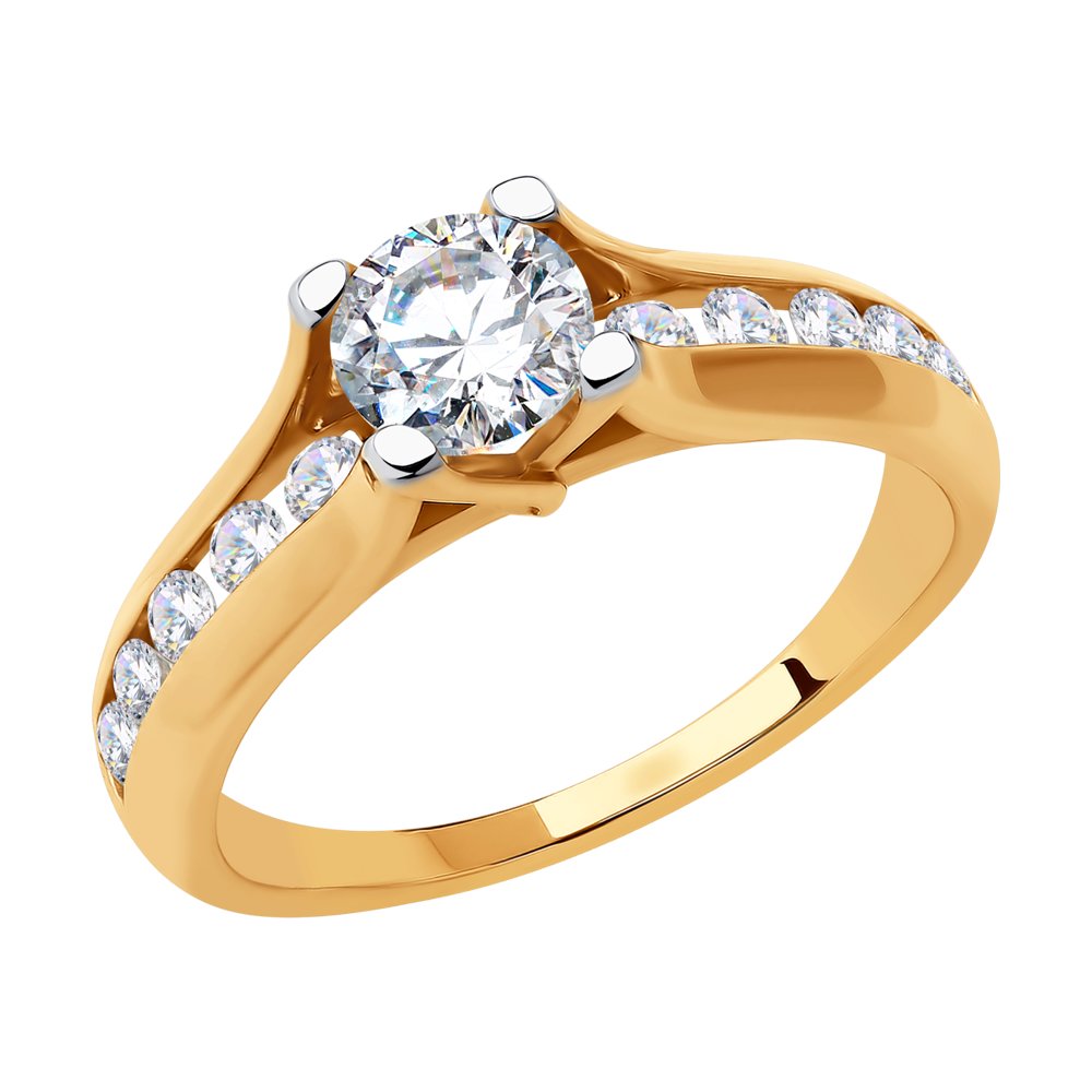 Золотое кольцо SOKOLOV 018441 с фианитом