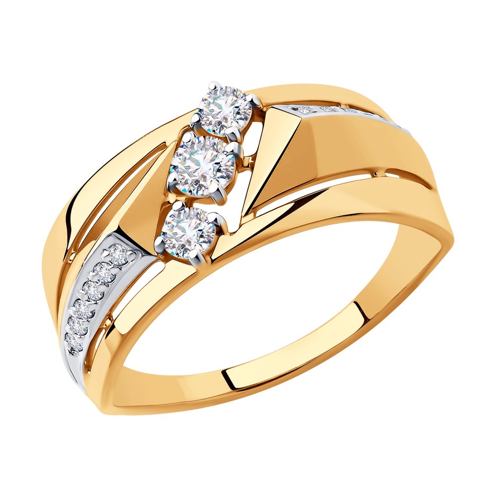 Золотое кольцо SOKOLOV 018486 с фианитом