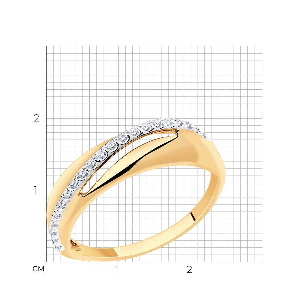 Золотое кольцо SOKOLOV 018613 с фианитом