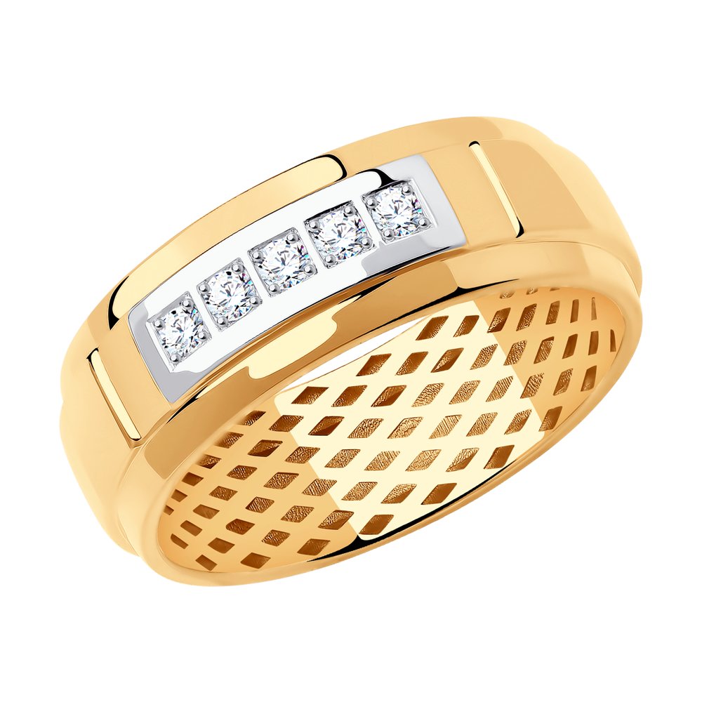 Золотое кольцо SOKOLOV 018616 с фианитом