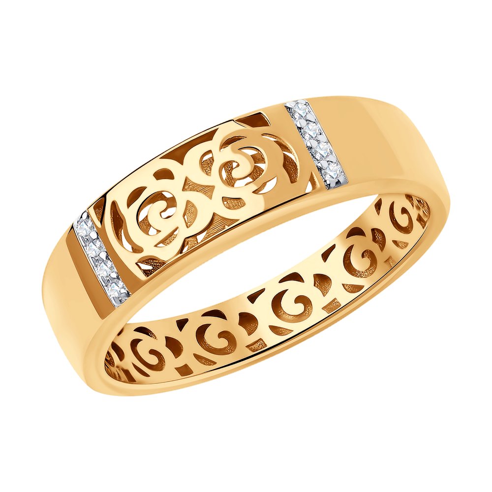 Золотое кольцо SOKOLOV 018620 с фианитом