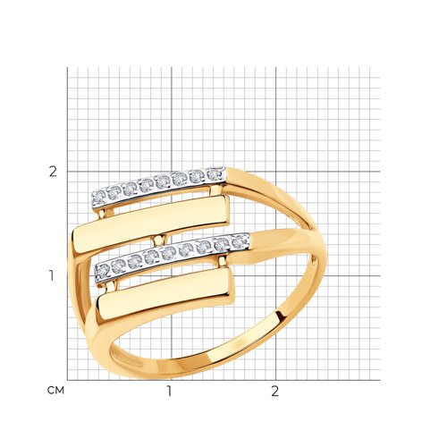 Золотое кольцо SOKOLOV 018680 с фианитом