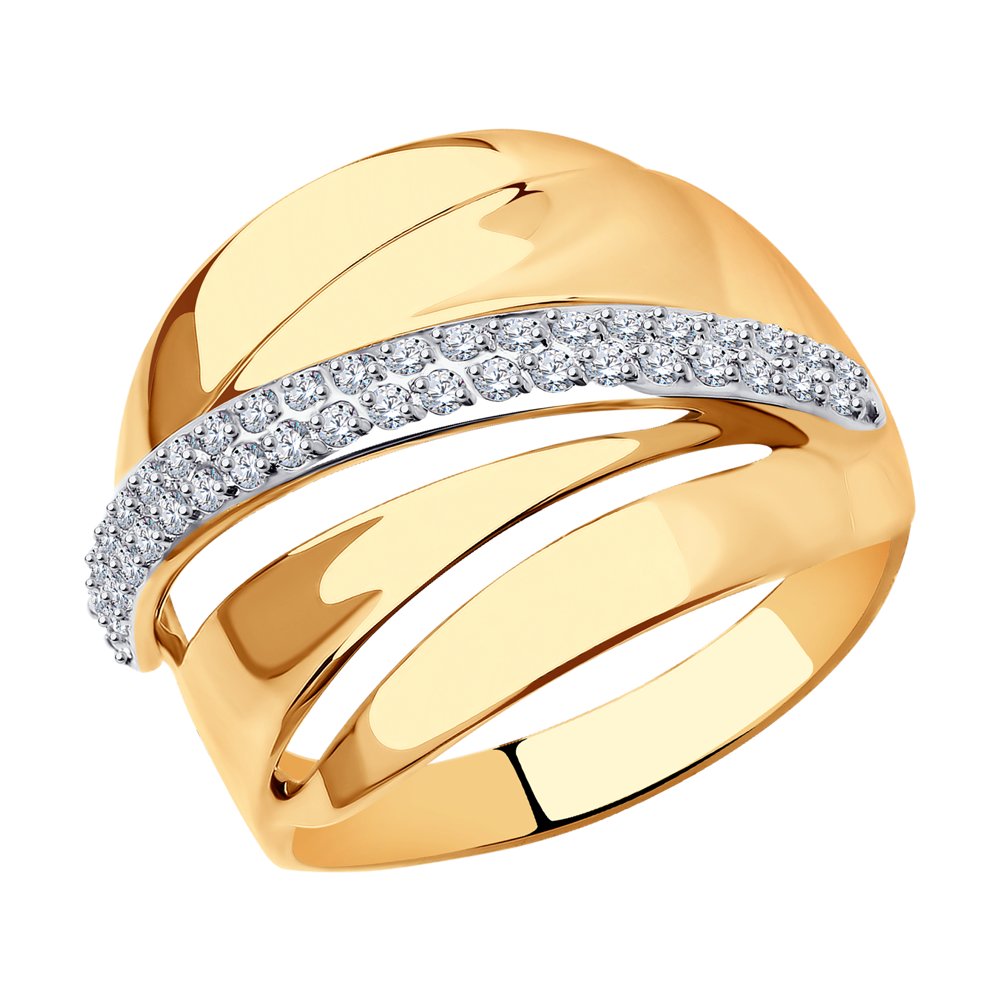 Золотое кольцо SOKOLOV 018718 с фианитом