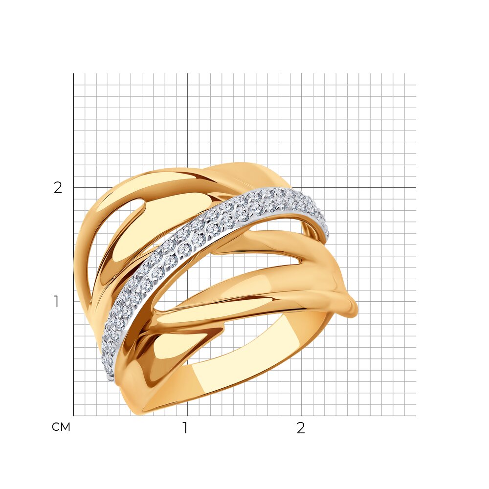 Золотое кольцо SOKOLOV 018719 с фианитом