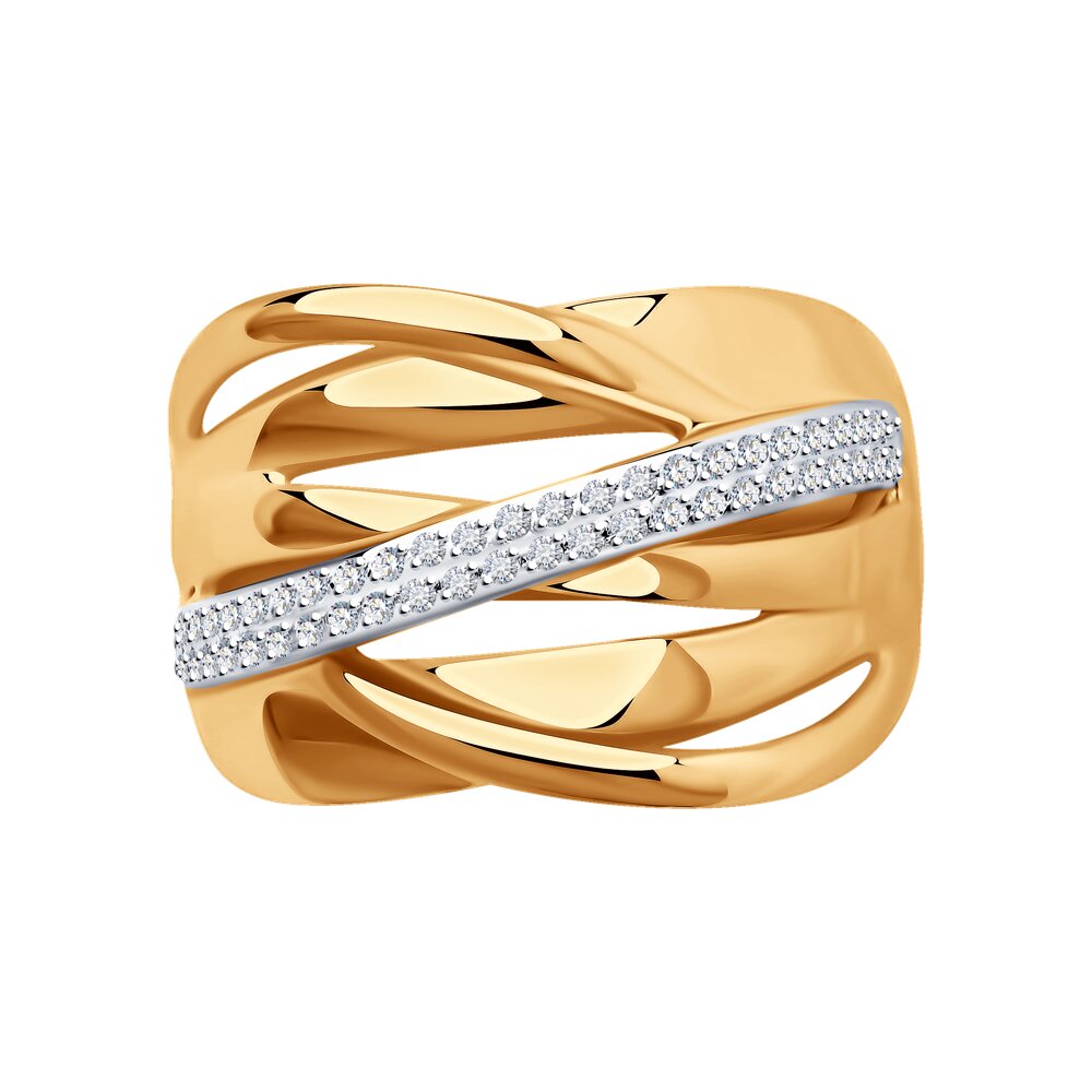 Золотое кольцо SOKOLOV 018719 с фианитом