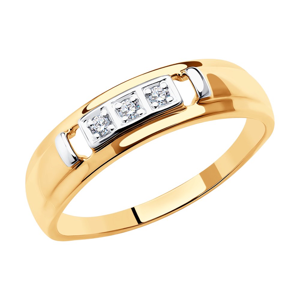Золотое кольцо SOKOLOV 018727 с фианитом