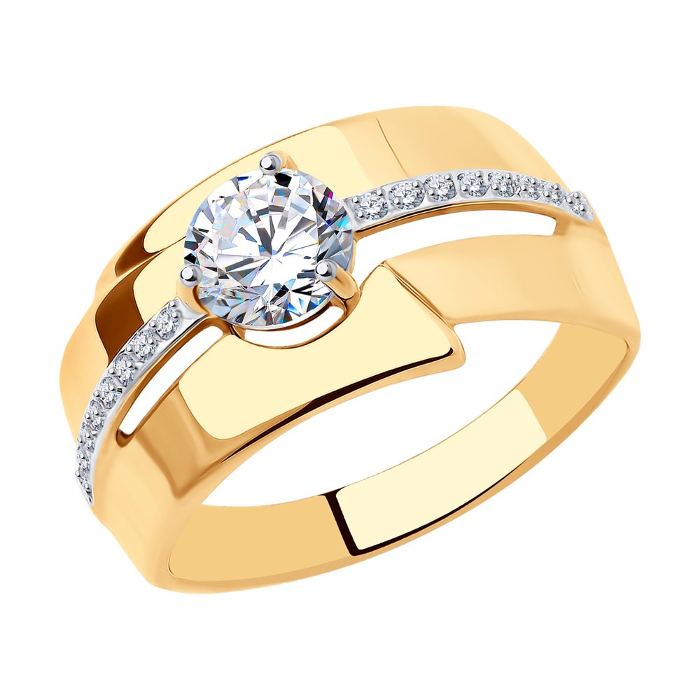 Золотое кольцо SOKOLOV 018748 с фианитом