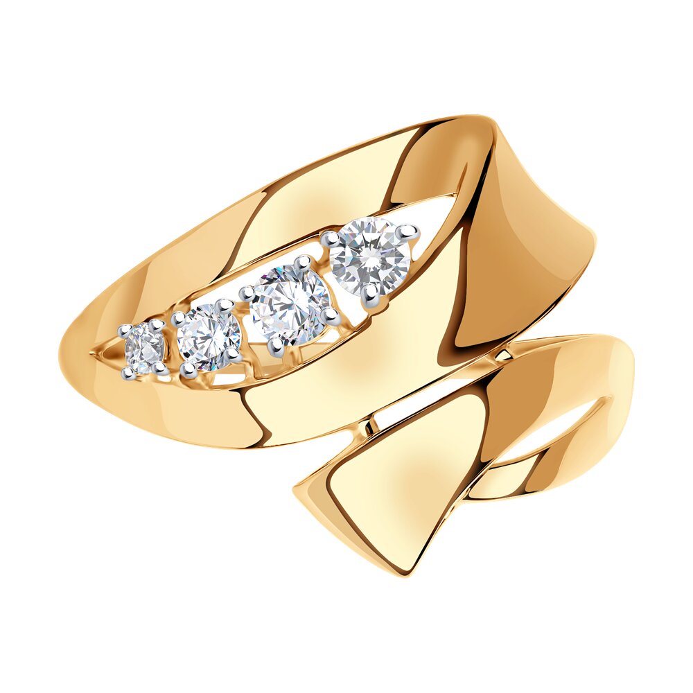 Золотое кольцо SOKOLOV 018749 с фианитом
