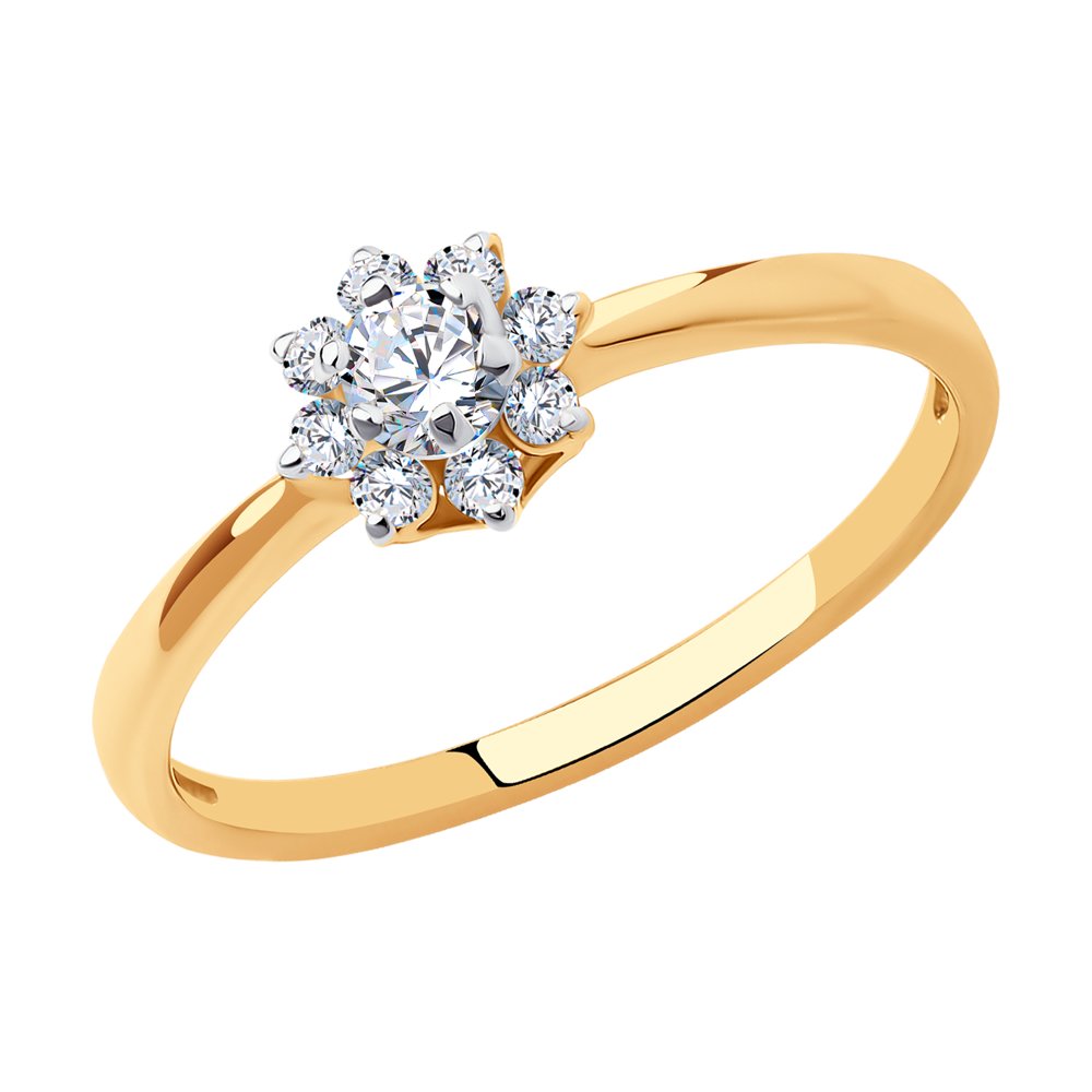 Золотое кольцо SOKOLOV 018770 с фианитом