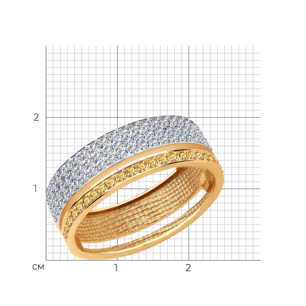 Золотое кольцо SOKOLOV 018784 с фианитом