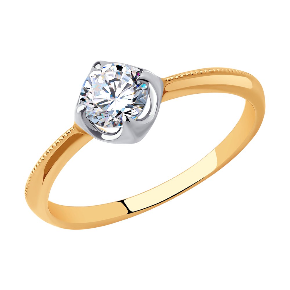 Золотое кольцо SOKOLOV 018807 с фианитом