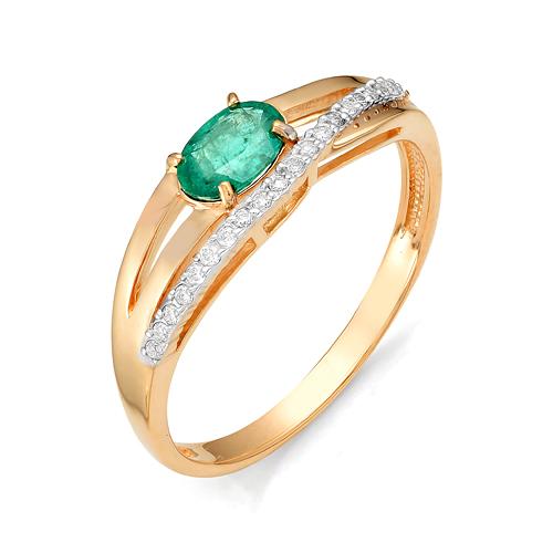 Золотое кольцо Мастер Бриллиант 01M1-105-975-01 с бриллиантом и изумрудом