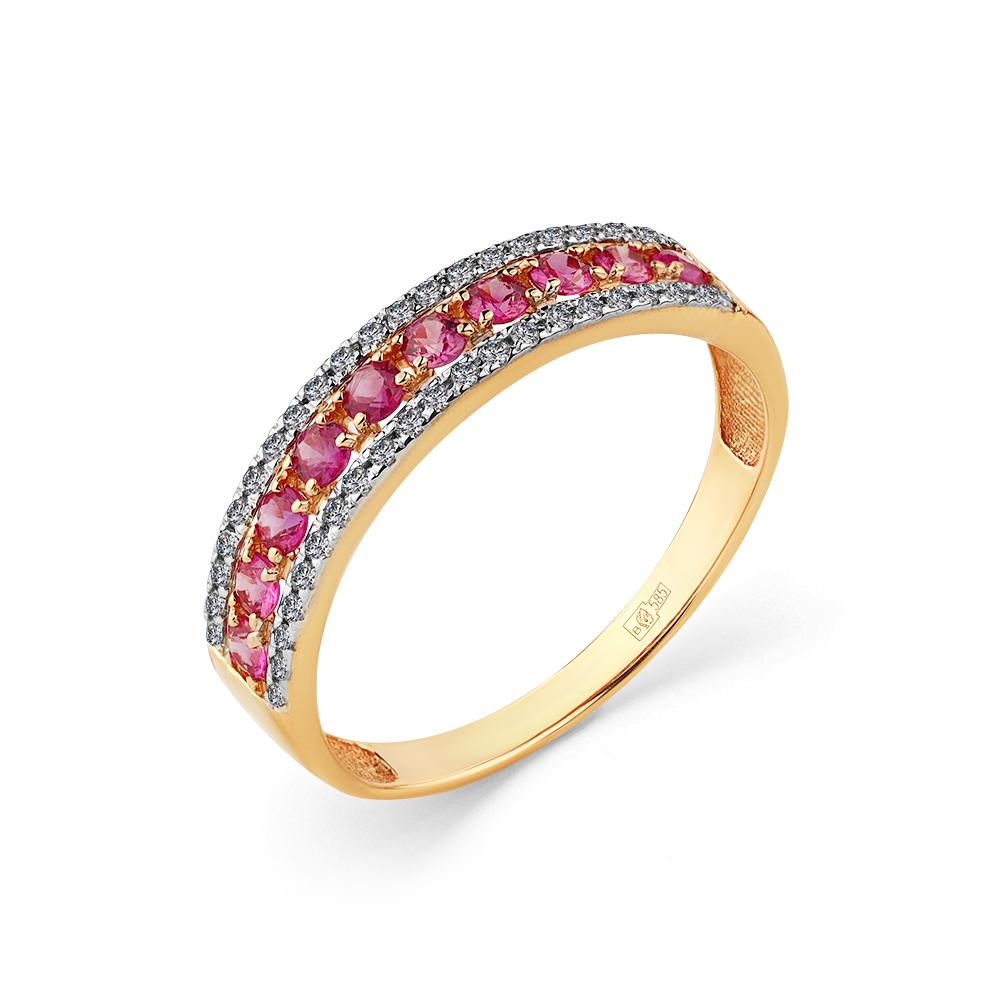 Золотое кольцо Мастер Бриллиант 01M1-108370-00-03 с бриллиантом и рубином
