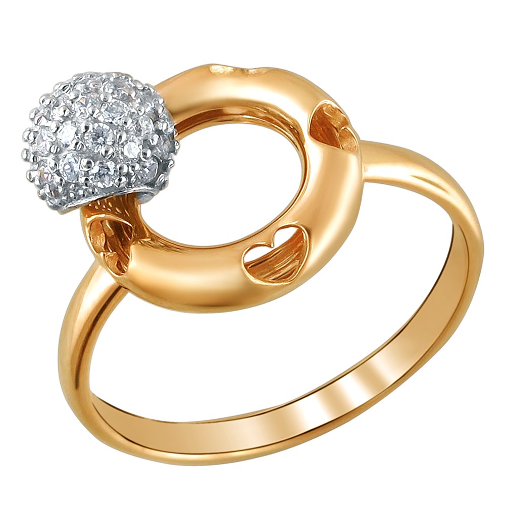 Золотое кольцо ТД Эстет 01К1610585 с фианитом
