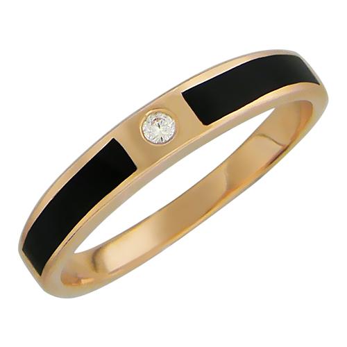 Золотое кольцо ТД Эстет 01Т412131 с фианитом и ониксом