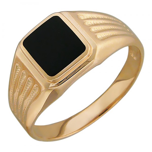 Золотое кольцо ТД Эстет 01Т412836 с ониксом