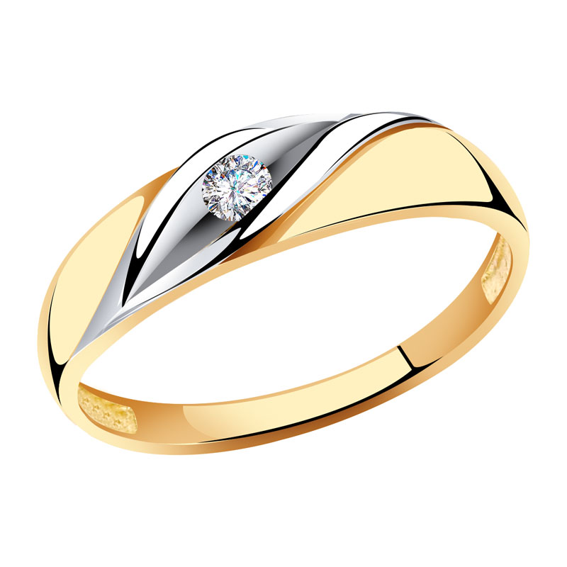Золотое кольцо Золотые узоры 04-51-0020-00 с цирконием