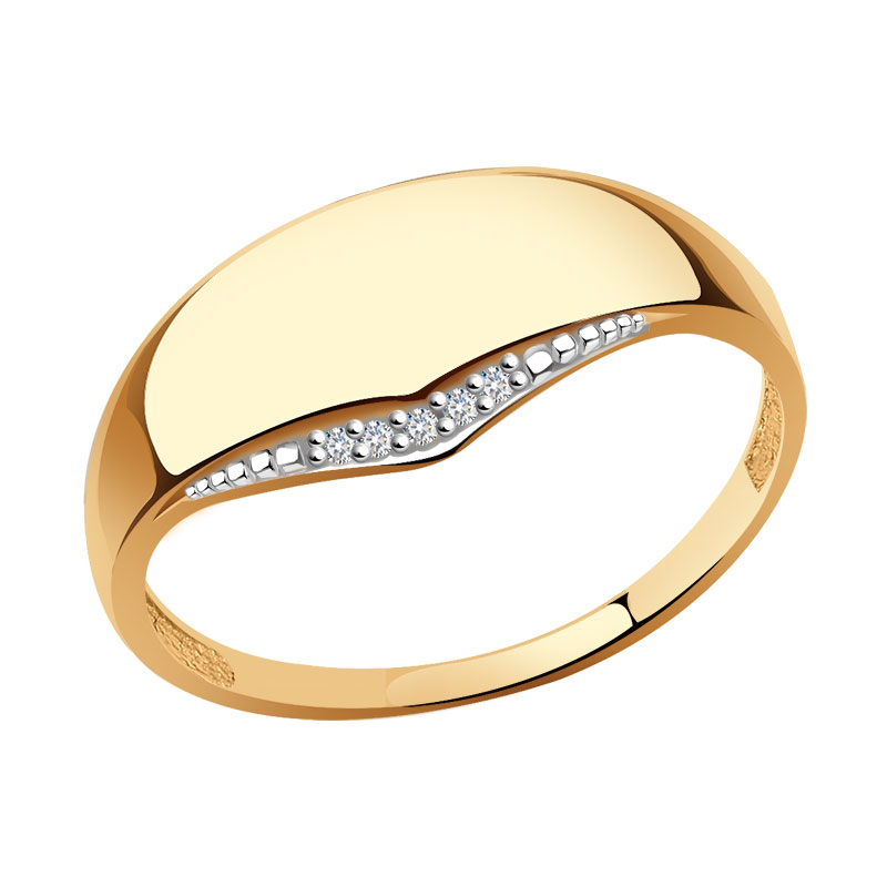 Золотое кольцо Золотые узоры 04-51-0023-00 с цирконием