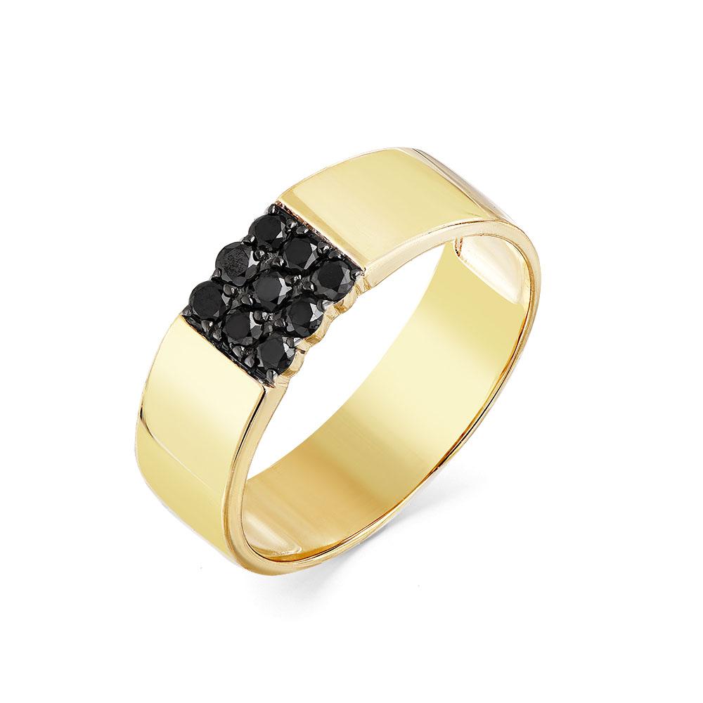 Кольцо из лимонного золота Мастер Бриллиант 06M1-308029-00-48 с чёрным бриллиантом