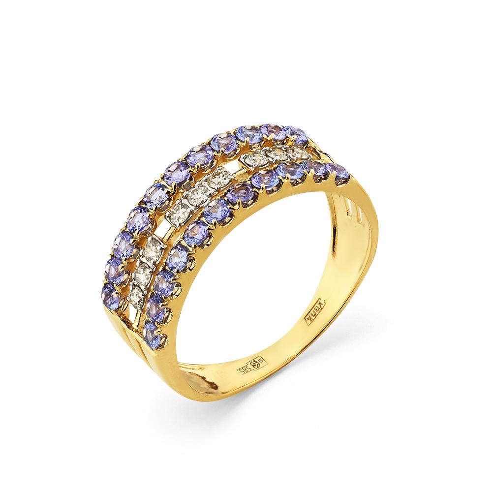 Кольцо из лимонного золота Мастер Бриллиант 06M1-308346-00-31 с бриллиантом и танзанитом