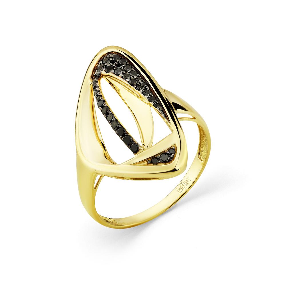 Кольцо из лимонного золота Мастер Бриллиант 06M1-308347-00-48 с чёрным бриллиантом